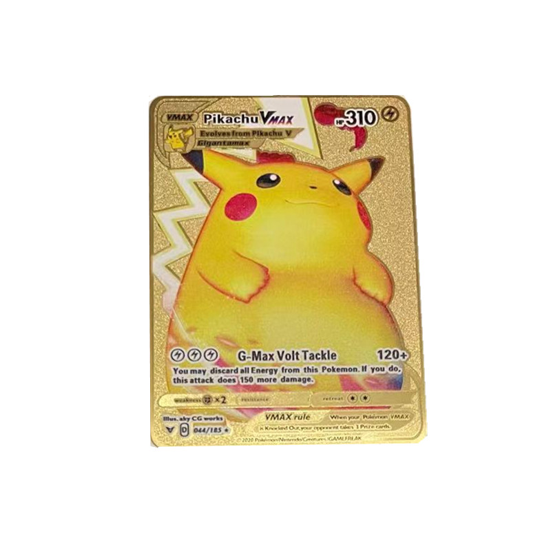 【Trick or Treat Alliance Mall】10 Styles New English Version Pokemon Golden Card Pikachu VMAX Card Battle Carte Game Toy.