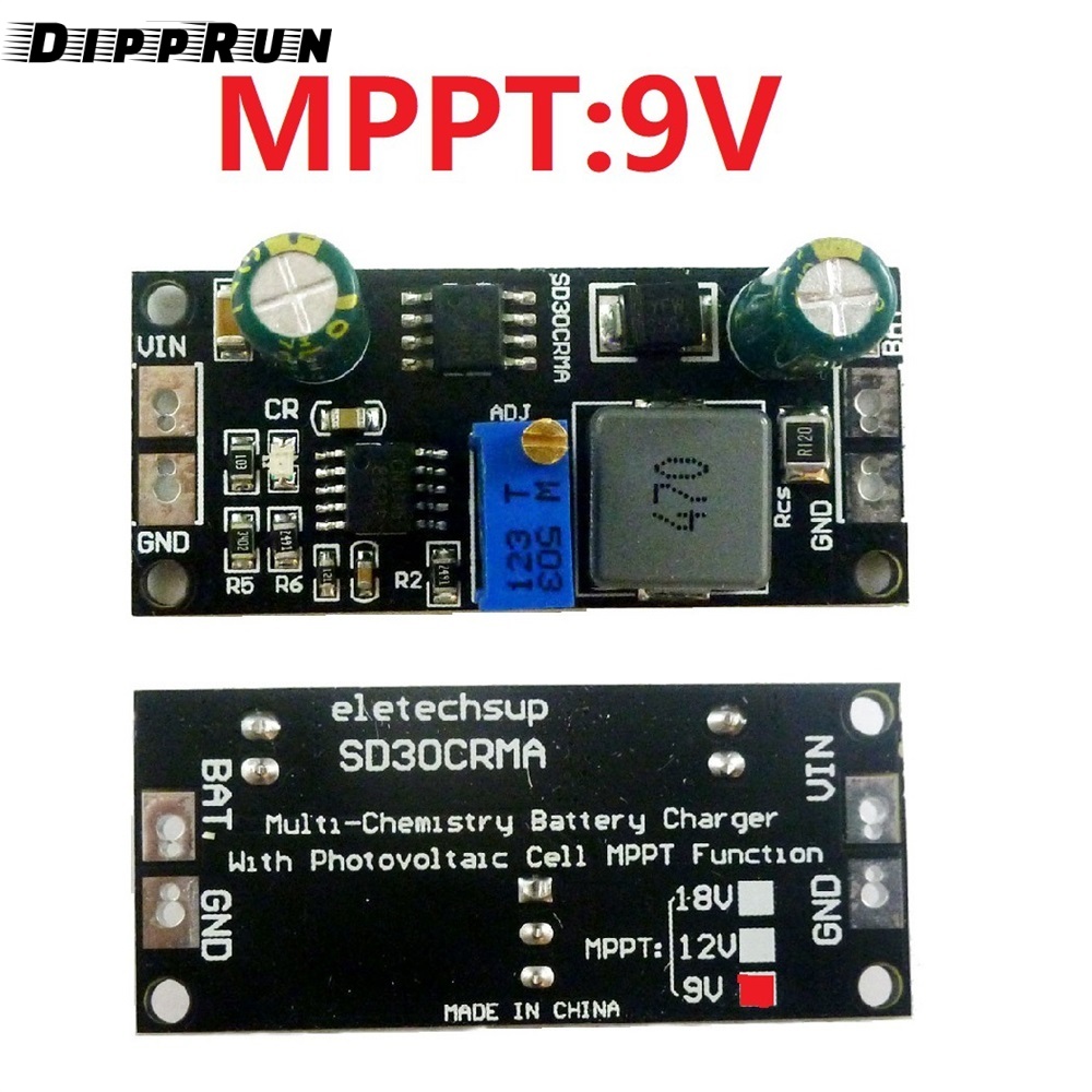 Dipprun sạc năng lượng mặt trời bảng điều khiển MPPT 1A Pin Lipo phí 9V 12V 18V tấm năng lượng mặt trời sạc điều chỉnh mô-đun điều khiển