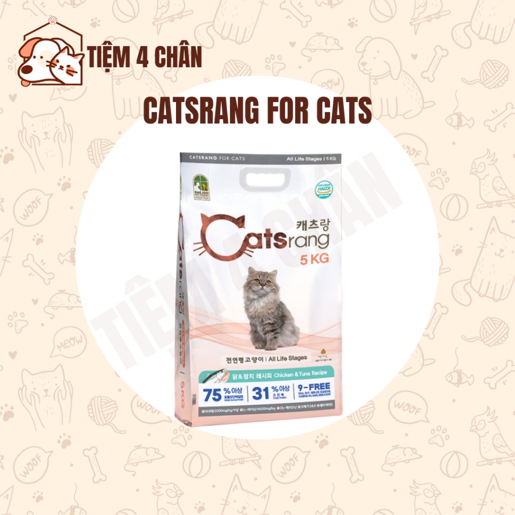 Thức ăn khô dạng hạt cho mèo mọi lứa tuổi Catsrang for Cats