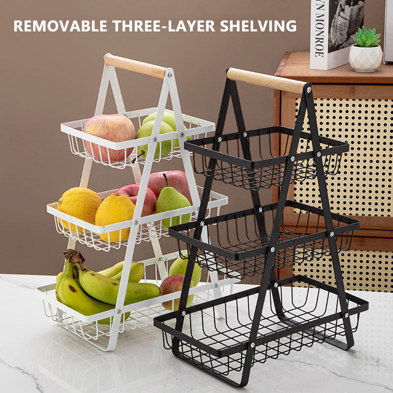 YONUO  ba lớp giá lưu trữ sáng tạo nhiều lớp lưới trống Fruit Basket nhà phòng khách trái cây sấy khô đồ ăn nhẹ giá lưu trữ