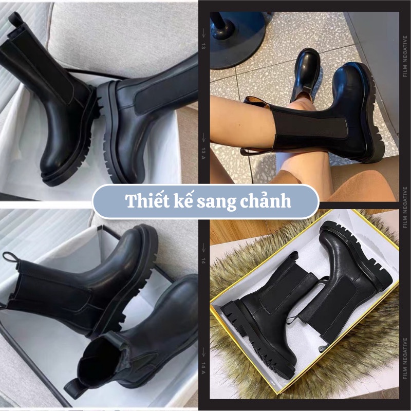 Giày Bốt Nữ Boot Nữ Cổ Cao Martin Đế Dày Da Mềm Ôm Chân BOOTNUMINA