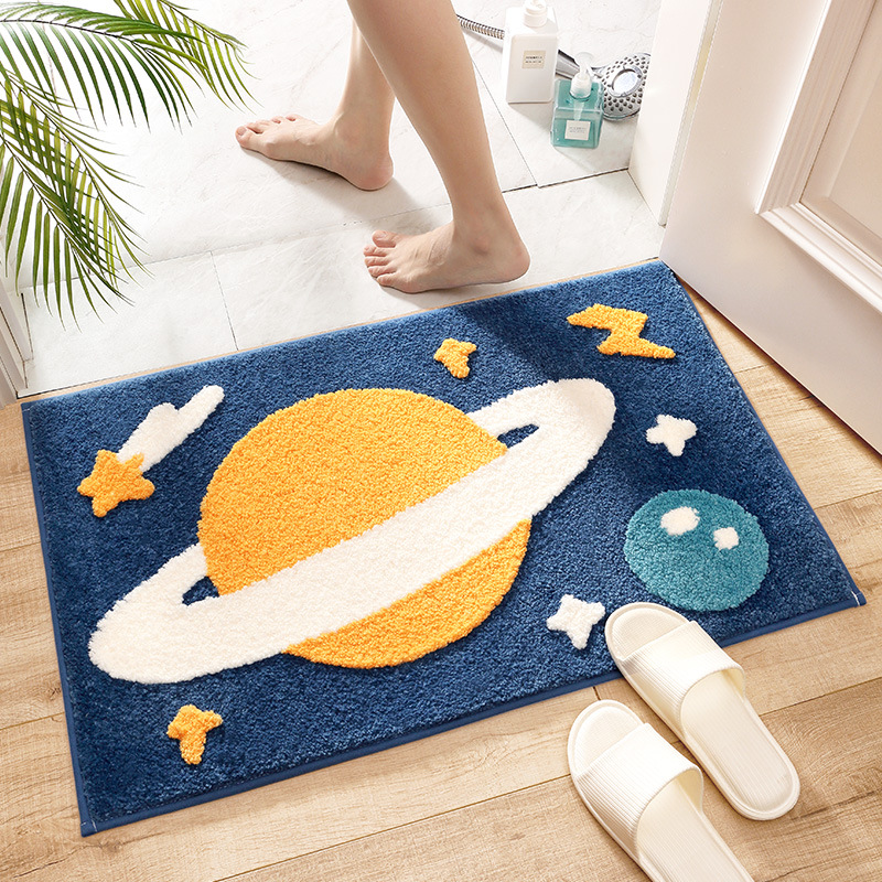 ZUOGUAN Non slip carpet at the entrance of the bathroom, absorbent floor mat in the bathroom, machine washable cartoon entrance mat by the bedside of the household bedroom