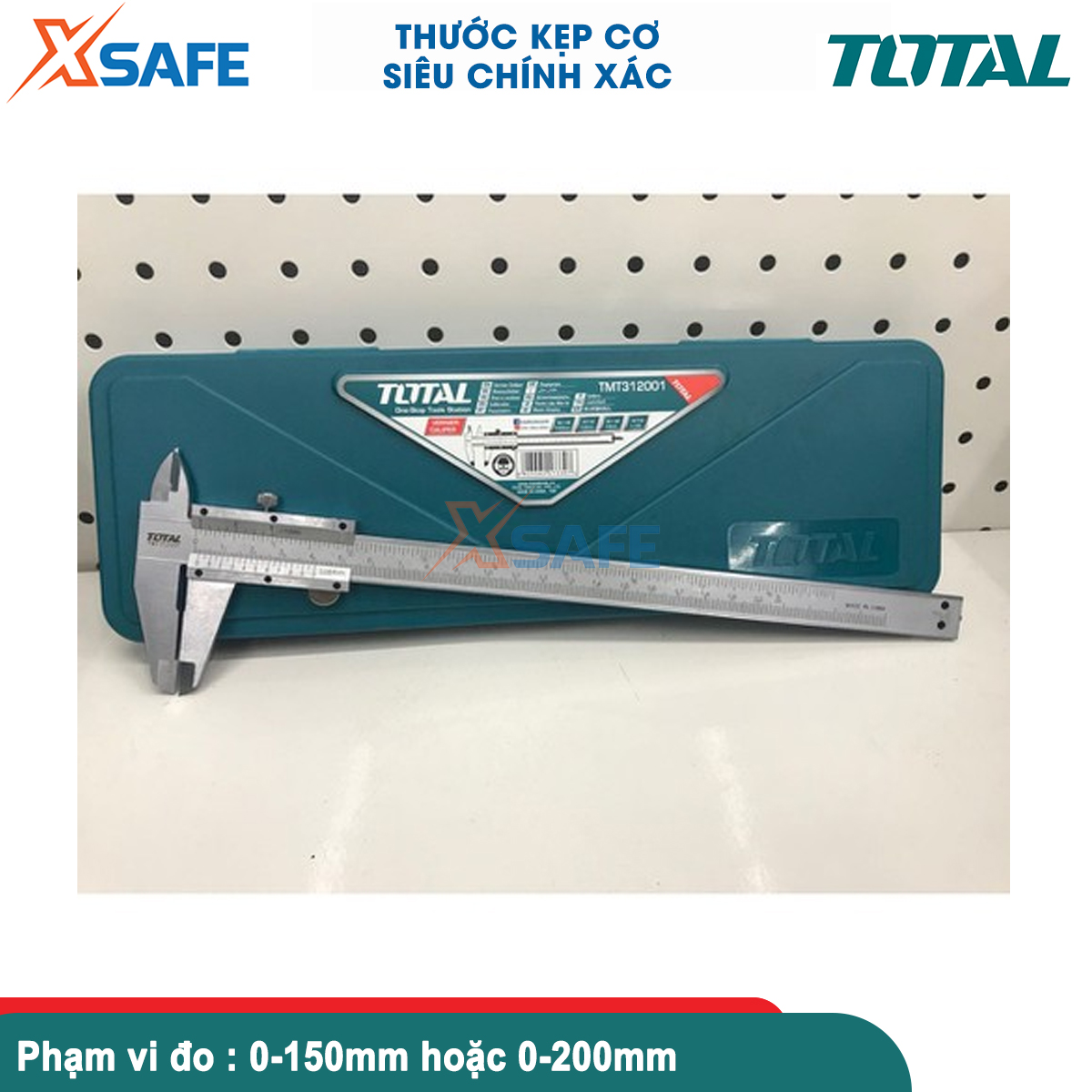 Thước kẹp cơ TOTAL 150mm-200mm, thước cặp phạm vi đo 0-150mm / 0-200mm chất liệu thép carbon, độ chính xác cao