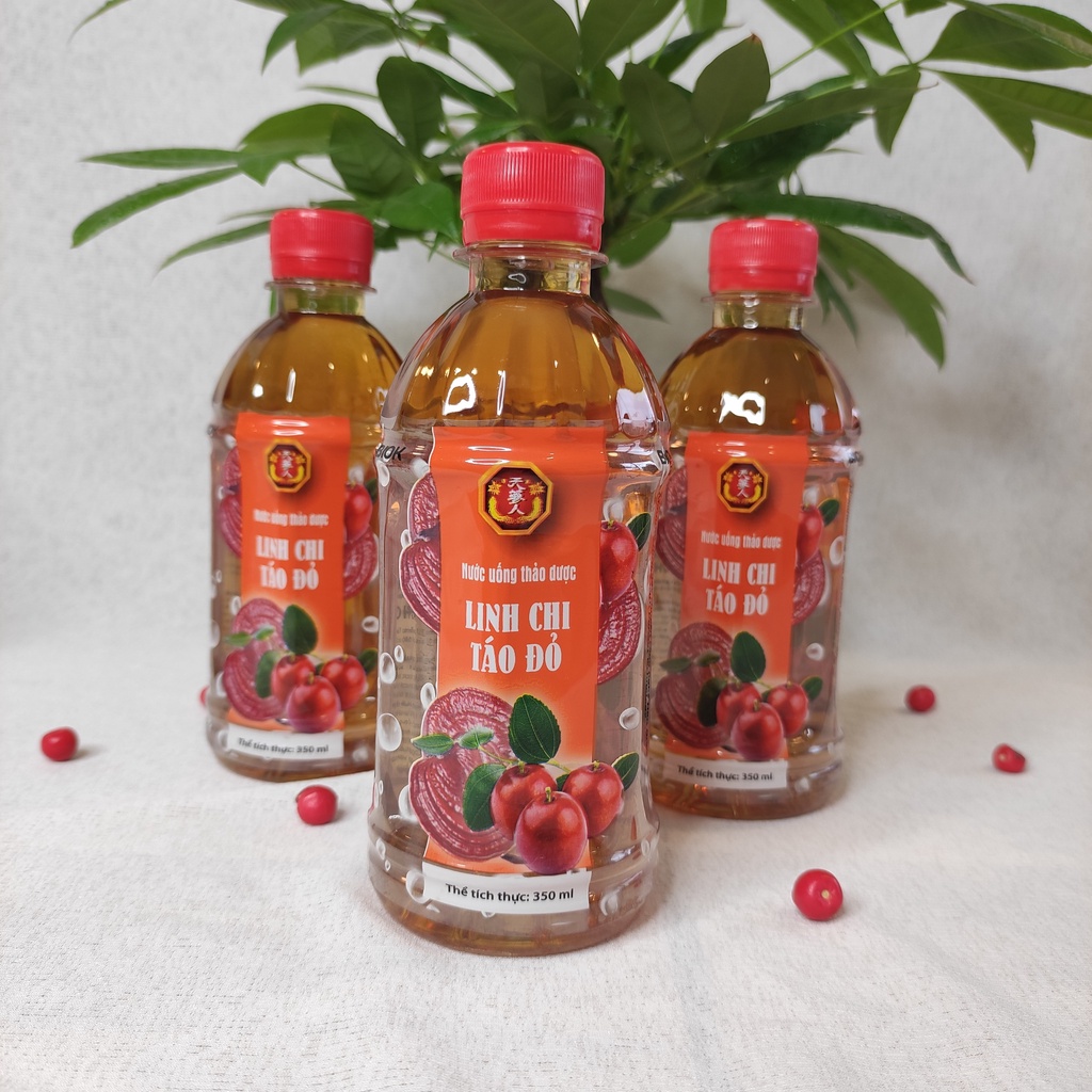 Nước Uống Thảo Dược Linh Chi Táo Đỏ 350ml ( 6 Chai / Lốc )