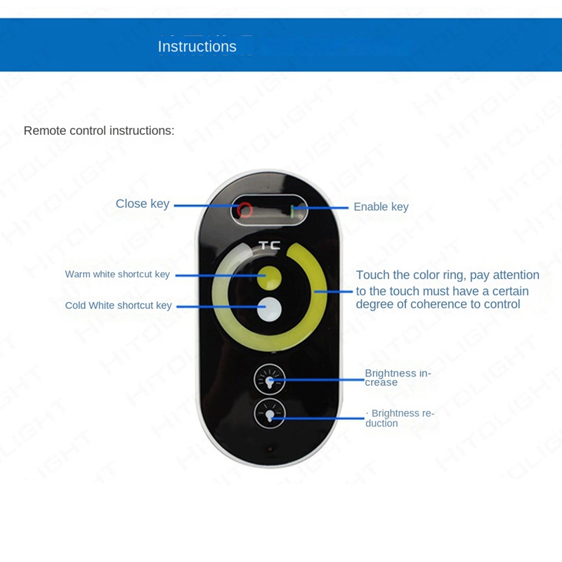 DC12-24V LED Strip Light RF Touch Remote Controller Dimmer for 5050 Tape Lights Adjust Brightness