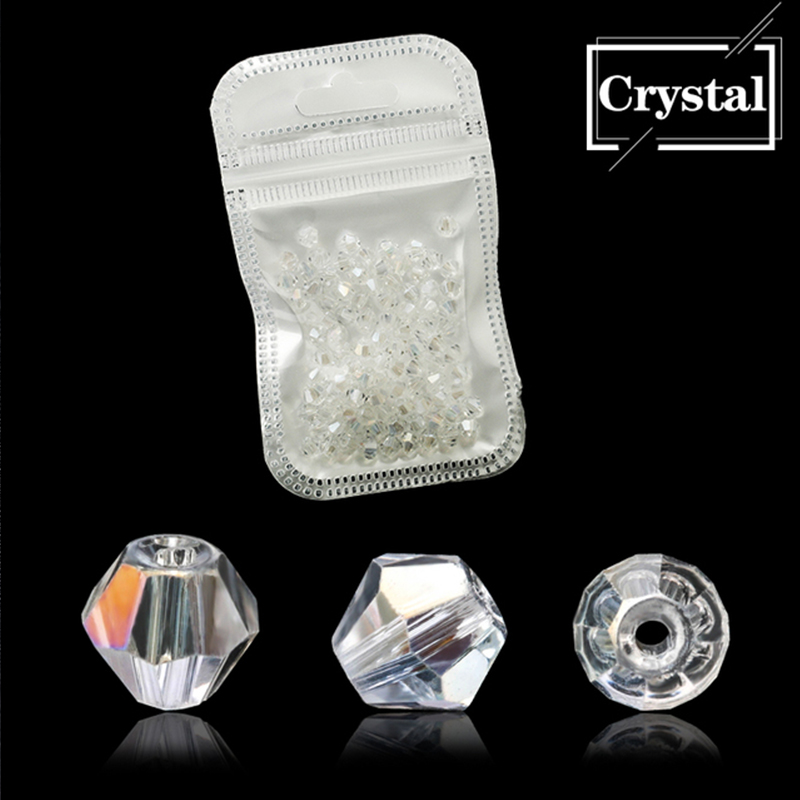 800Pcs 4/6/8/10mm Crystal Glass Beads For Jewelry Making - Silver Champagne