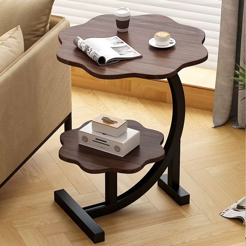 Sofa side table and side cabinet creative living room home double-layer tea table storage rack bedside bedside mini balcony coffee table