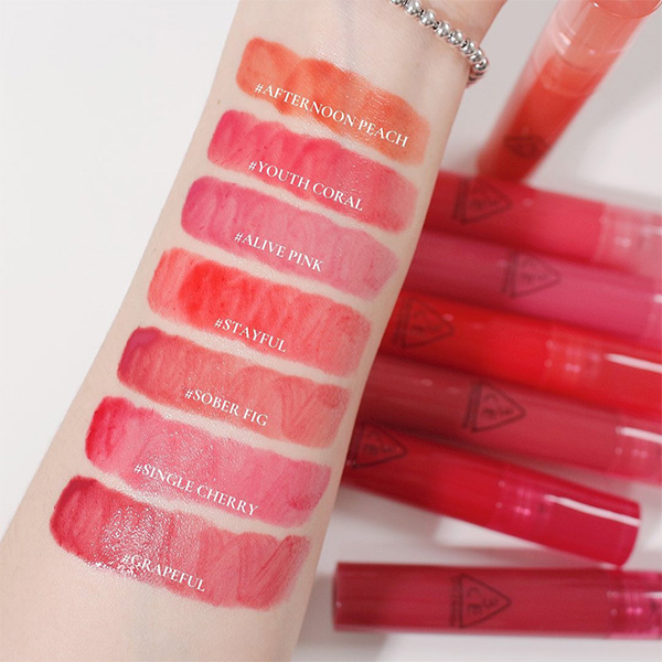 Son Tint 3CE Syrup Layering Tint [STAYFULL - SOBER FIG - GRAPEFUL - ALIVE PINK - SINGEL CHERRY - YOUTH CORAL]