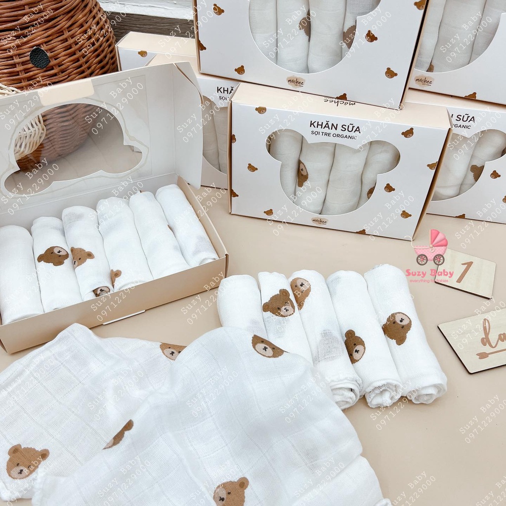 Set 5 Khăn Sữa Sợi Tre Bunny Việt Nam