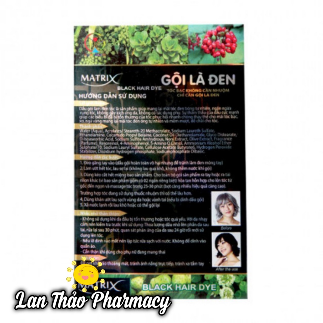 GỘI LÀ ĐEN MATRIX HỘP 10 GÓI