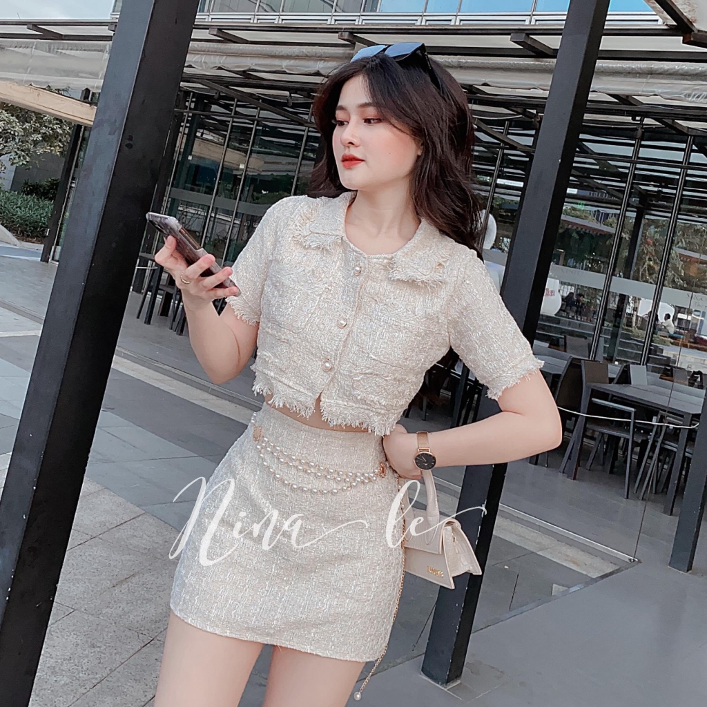 SET ÁO CROPTOP BỐ DẠ NHIỀU MÀU + CHÂN VÁY (KÈM ẢNH VÀ CLIP THẬT)