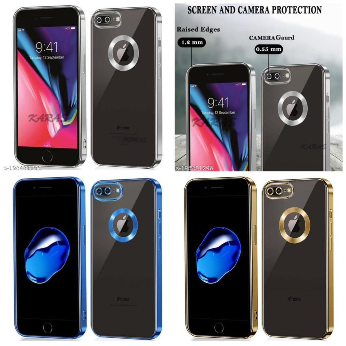 Iphone Plus Back Cover 6D Plating Soft Case with Camera Lens - Main Image