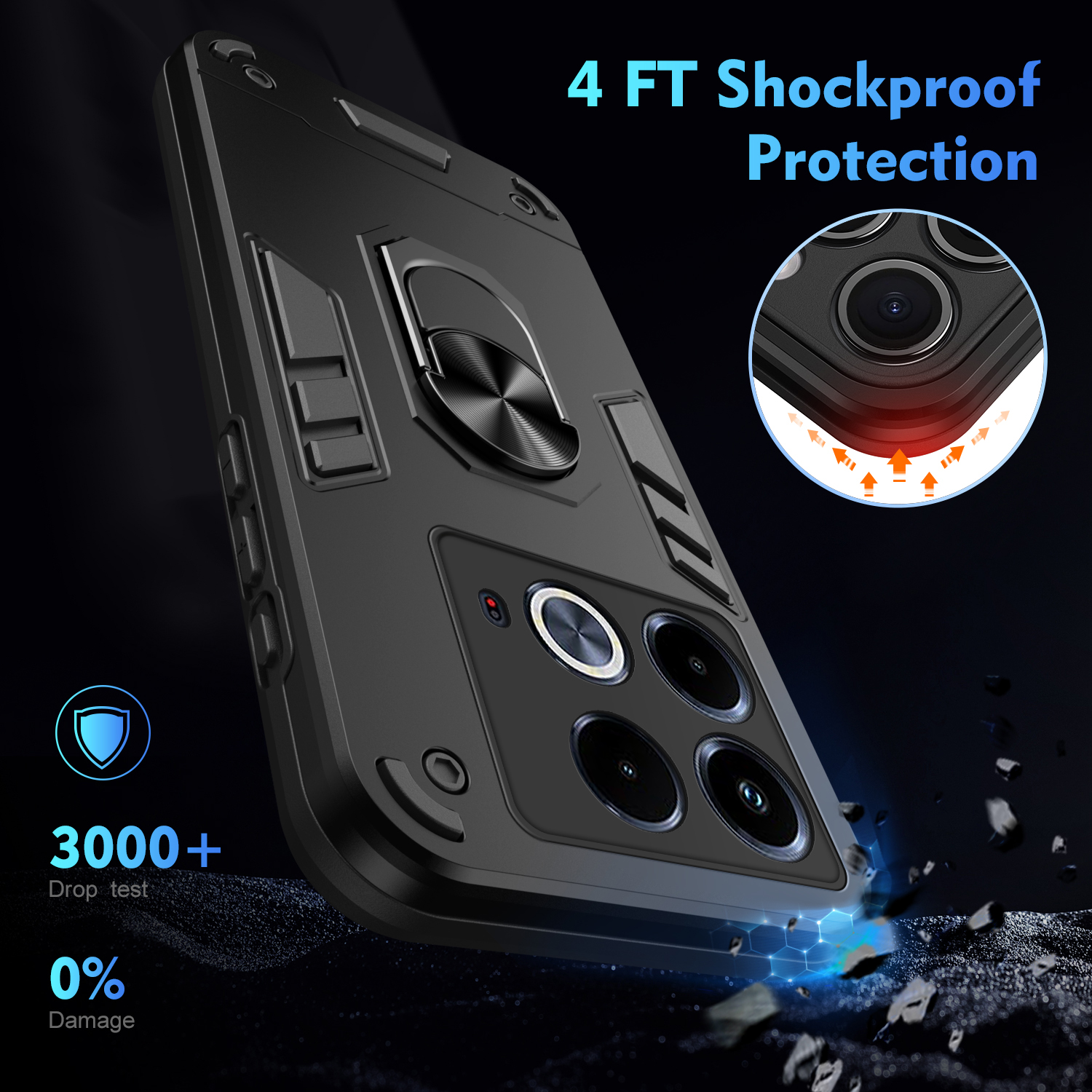 For infinix Note 40S case Shockproof Armor Stand with Holder Car adsorb Ring Back cover For infinix Note 40S Back cover Phone Cases.