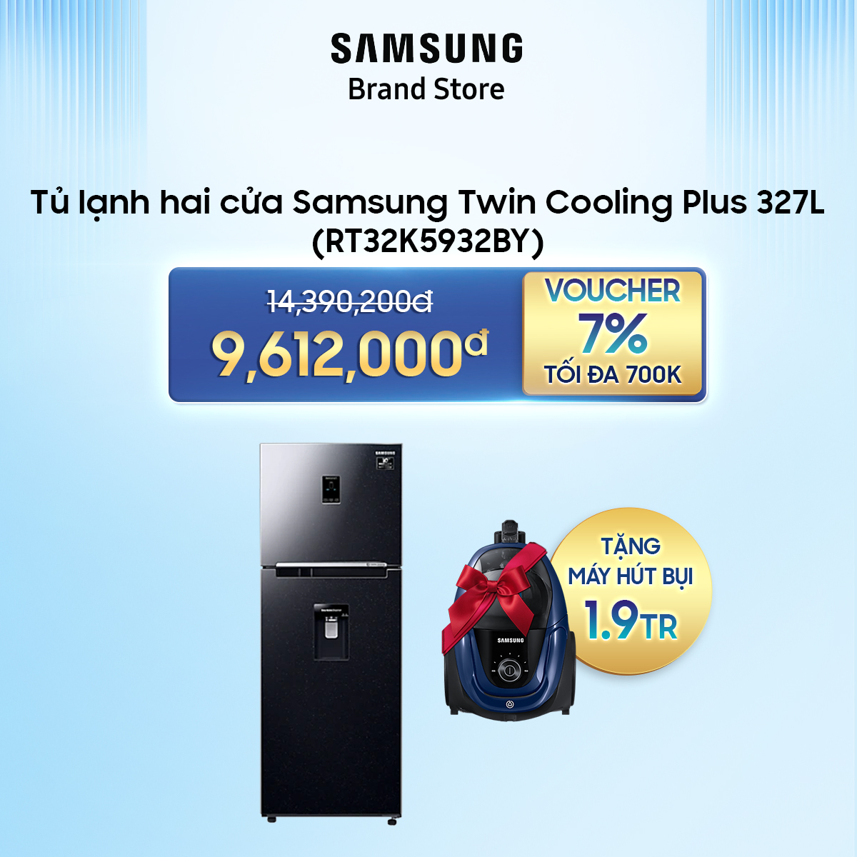 [TRẢ GÓP 0%] Tủ lạnh hai cửa Samsung Twin Cooling Plus 327L (RT32K5932BY)