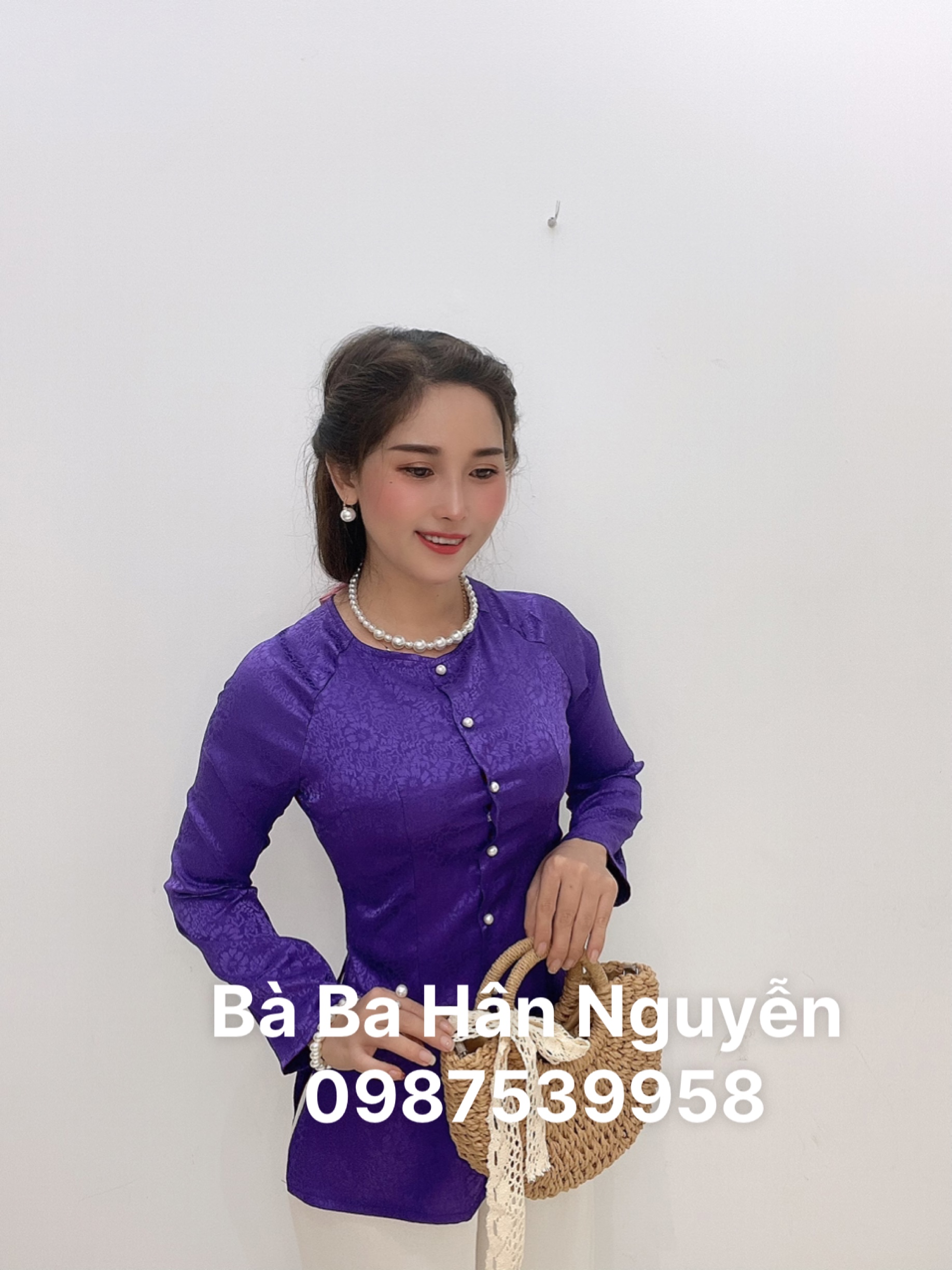 ÁO BÀ BA GẤM TÍM HUẾ CAO CẤP + QUẦN