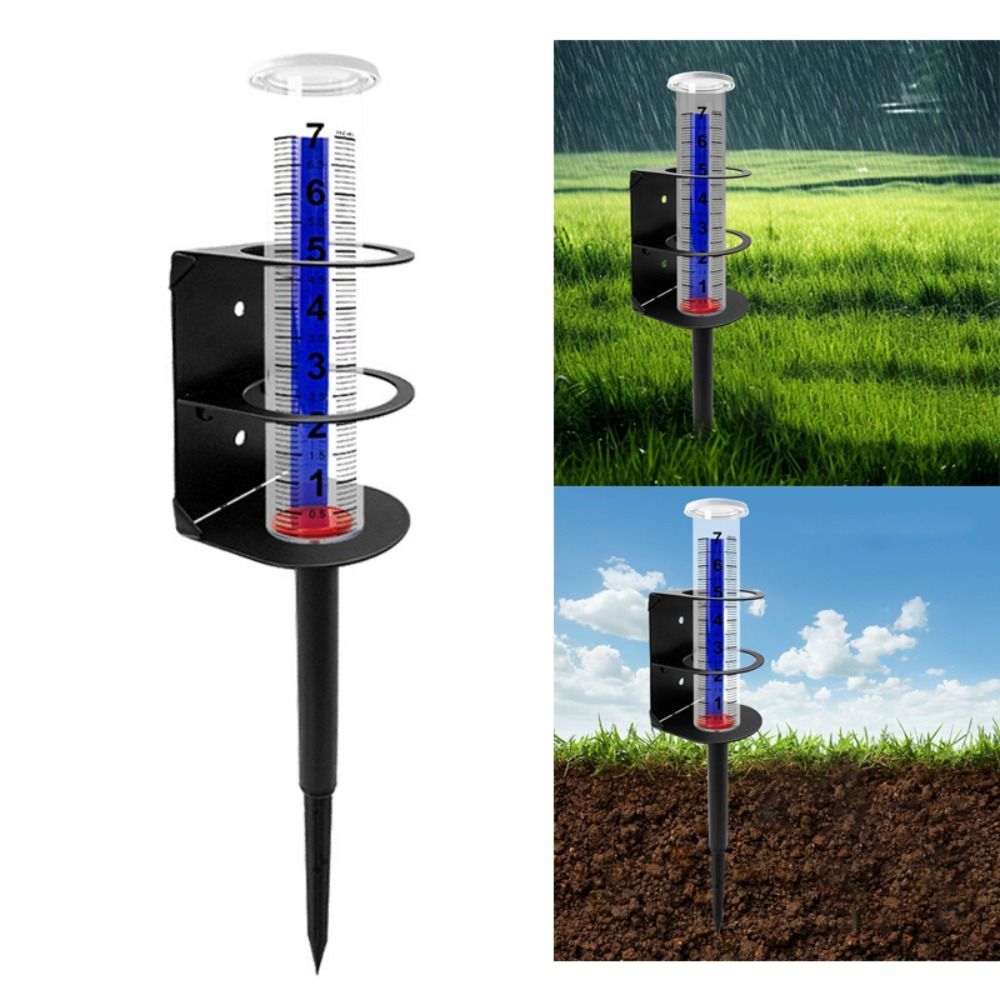 Rainfall Level Device Measuring Device Transparent Outdoor Rain Gauge Removable Adjustable ...