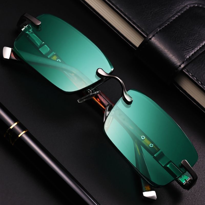 HADS Rectangular Rimless Sunglasses for Men Original Fashion Vintage