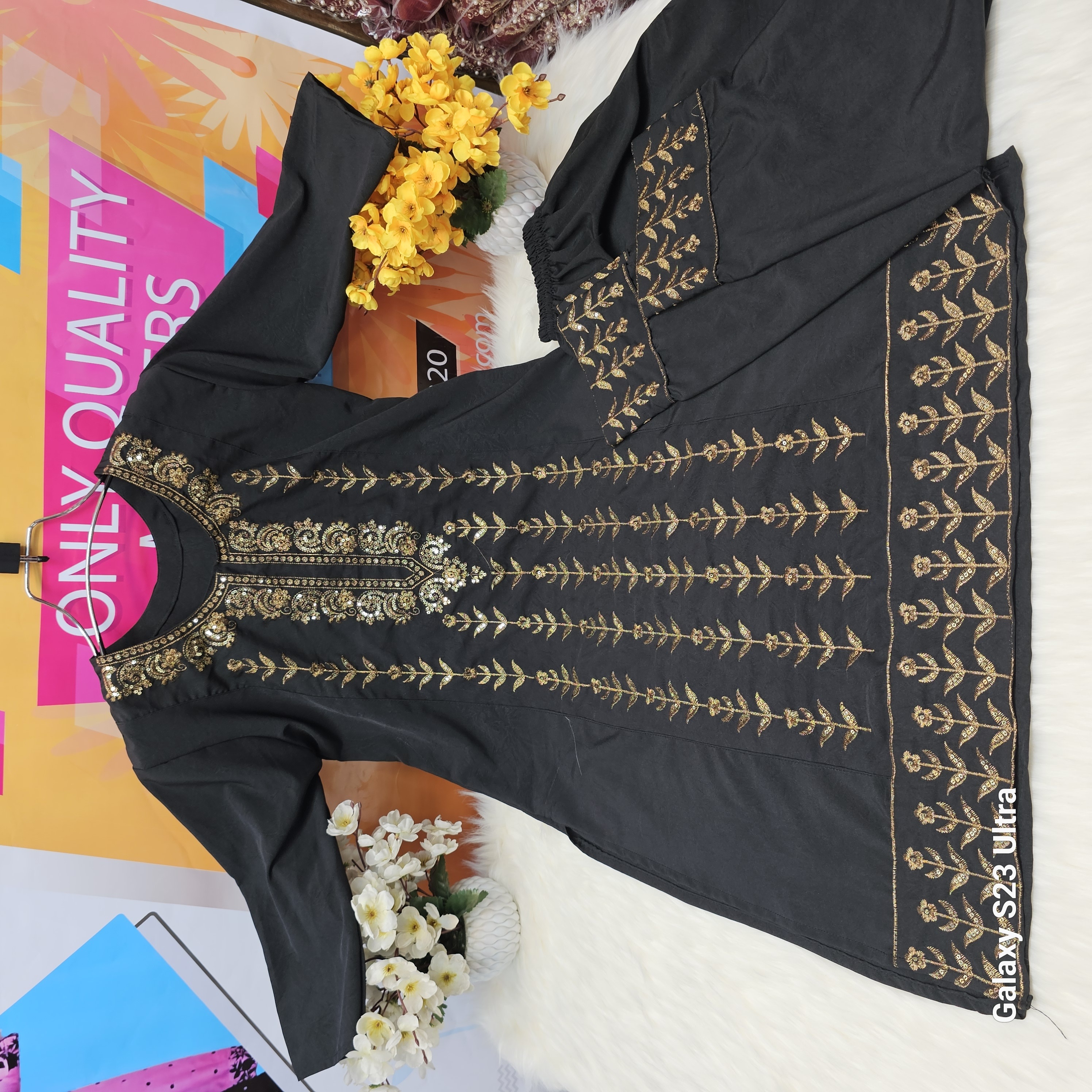 Designer Stitched Linen Fabrics Computer Embroidery and Screen Print Work - Stylish Fashionable 2-Piece Set For Women/Girls - All-Season & All-Occasion