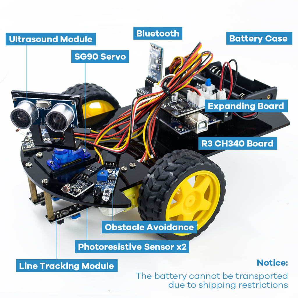 （New children's wear） LAFVIN 2wd Smart Robot Car Chassis Kit For ...