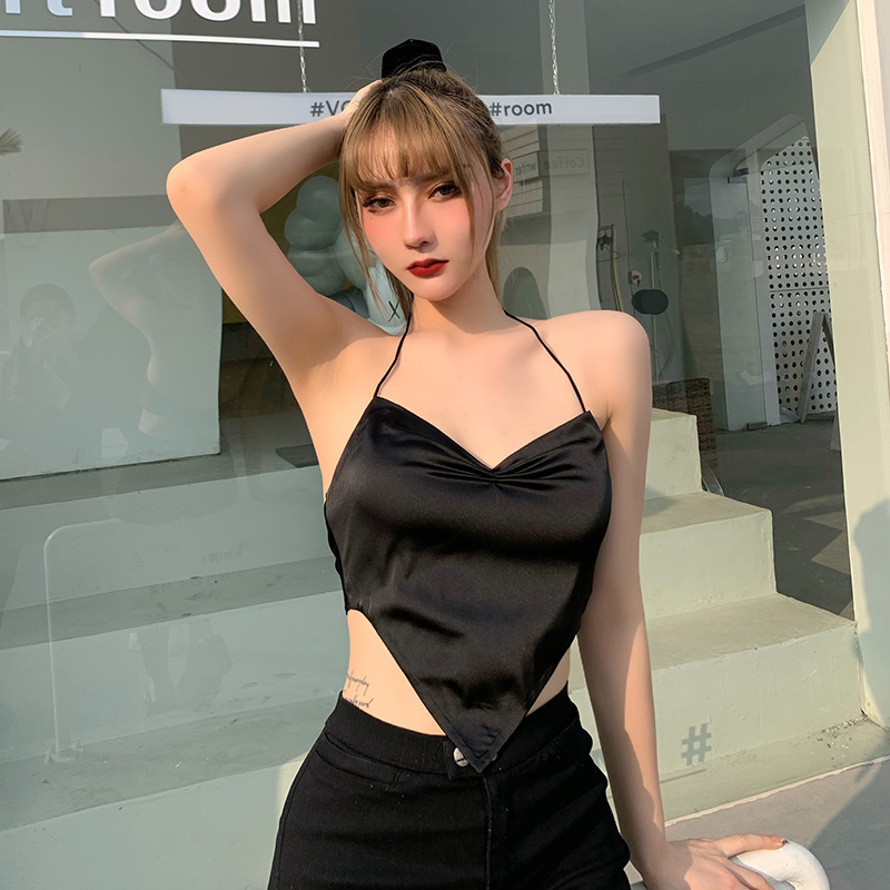 Áo Yếm Nữ ❤️ Áo 2 Dây❤️ Vải Lụa Hở Lưng Buộc Nơ