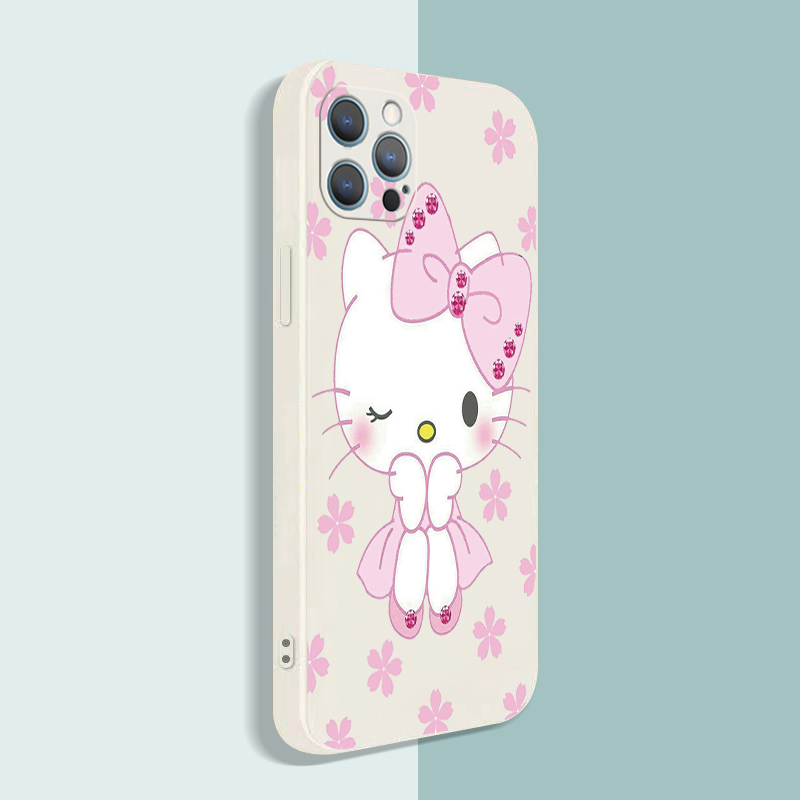 For Infinix Hot 11S 10 Play 10S 10i Smart 5 2021 Camon 15 Air Phone Cases  Cute Cartoon Pink Strip Bow Tie Hello Kitty Camera Lens Protection Square  Frame Edge Cover | Lazada PH