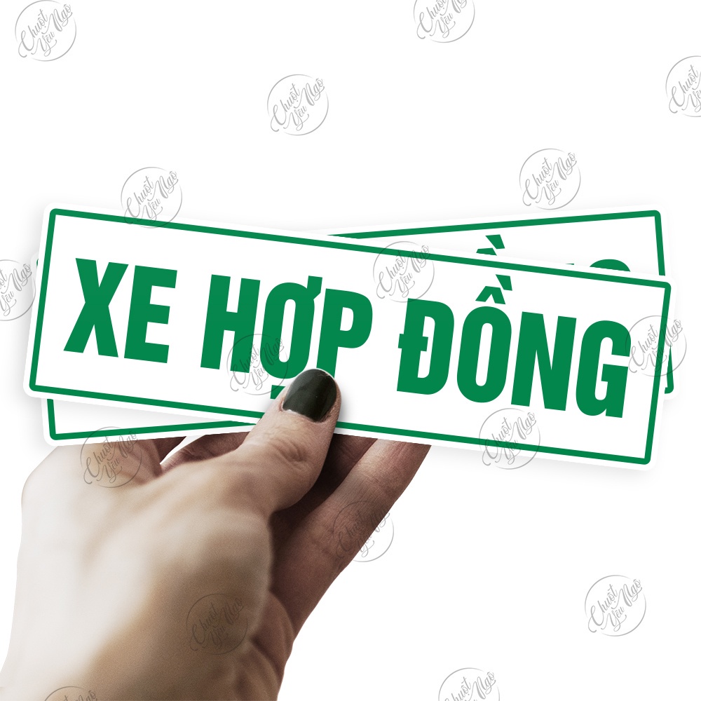 Combo 2/4 miếng decal nhãn dán tem xe hợp đồng chống thấm nước ô tô xe khách du lịch taxi