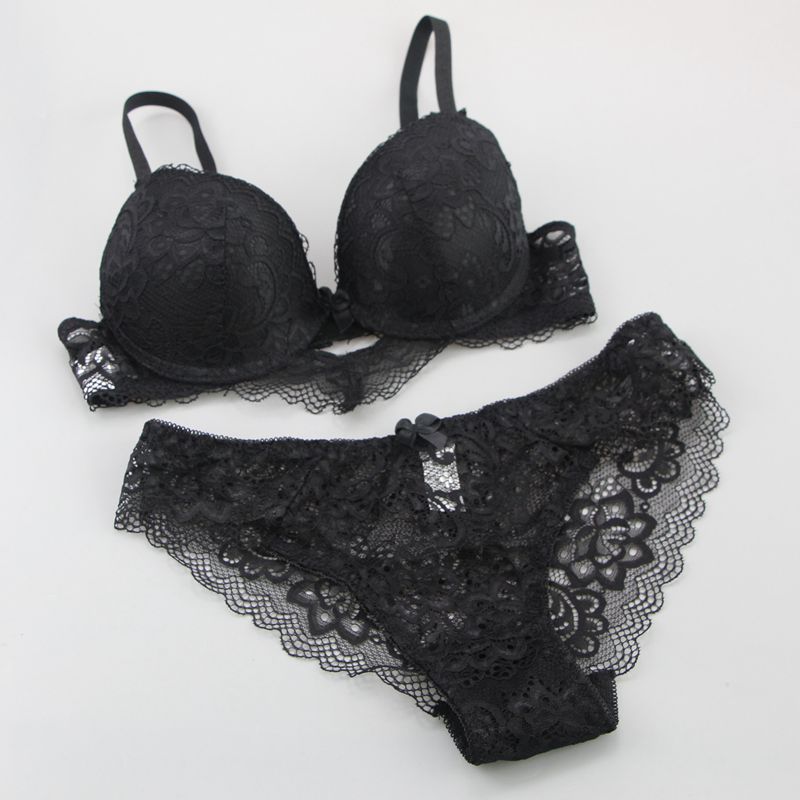 2022 New Lace Drill Bras Set Women Plus Size Push Up Underwear 34/75 36/80 38/85 40/90 42/95 ABCD Cup For Female Lingerie. 