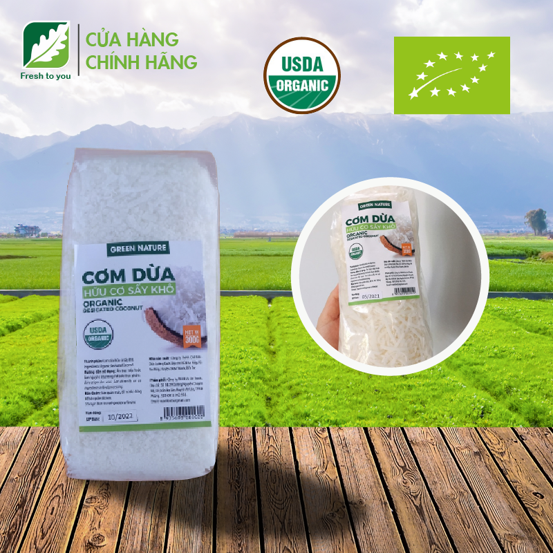 Cơm dừa sấy hữu cơ 300gr - Organic Shredd Coconut [Hữu cơ][Chính hãng][Ảnh thật]