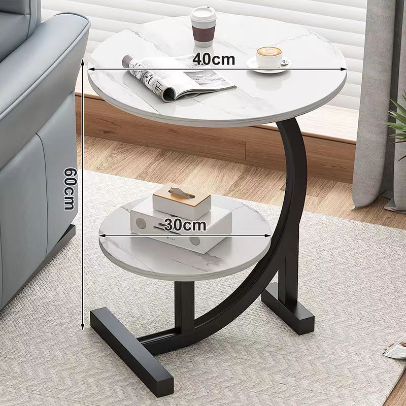 BEIDUOYANG Bedside table movable and simple small round table living room sofa bedroom bedside small coffee table household mini bedside table