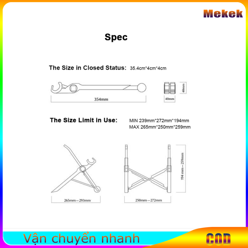 Laptop Stand Compatible For K2, Portable Laptop Holder With Triangular Support, Adjustable Height 7.6" To 10.2" Notebook Stand