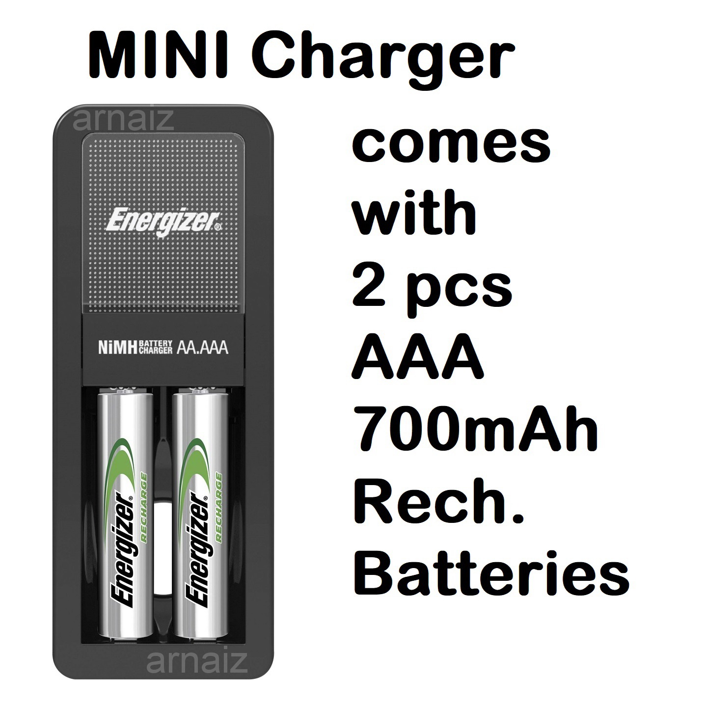 ENERGIZER Mini Chargeur + 2 piles AAA 700 mAh