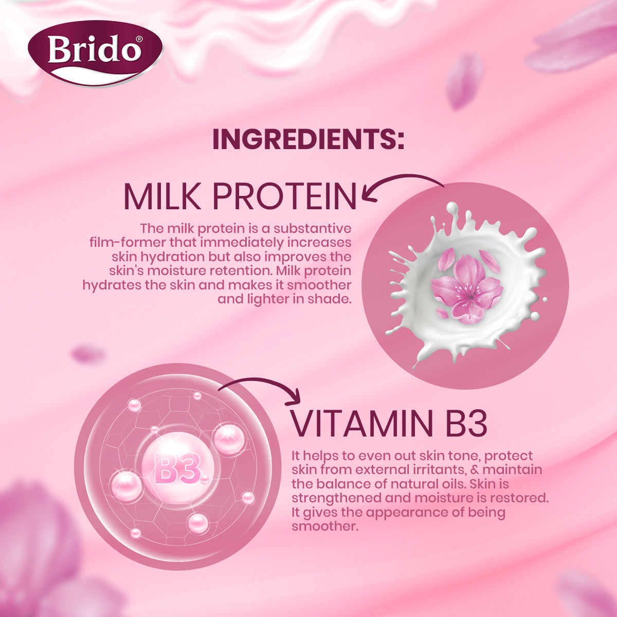Brido Milk Protein Body Lotion (Extra White & Smooth) - 225ml