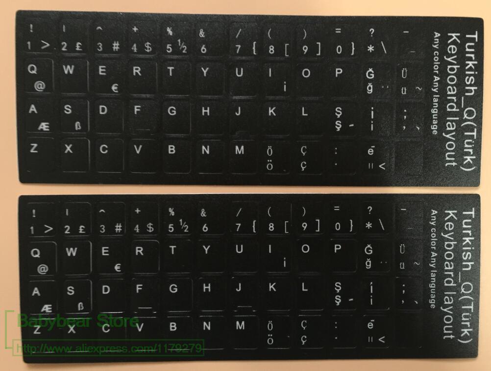 【Unique features】2pcs/lot Turkish keyboard Sticker Turkey language ...