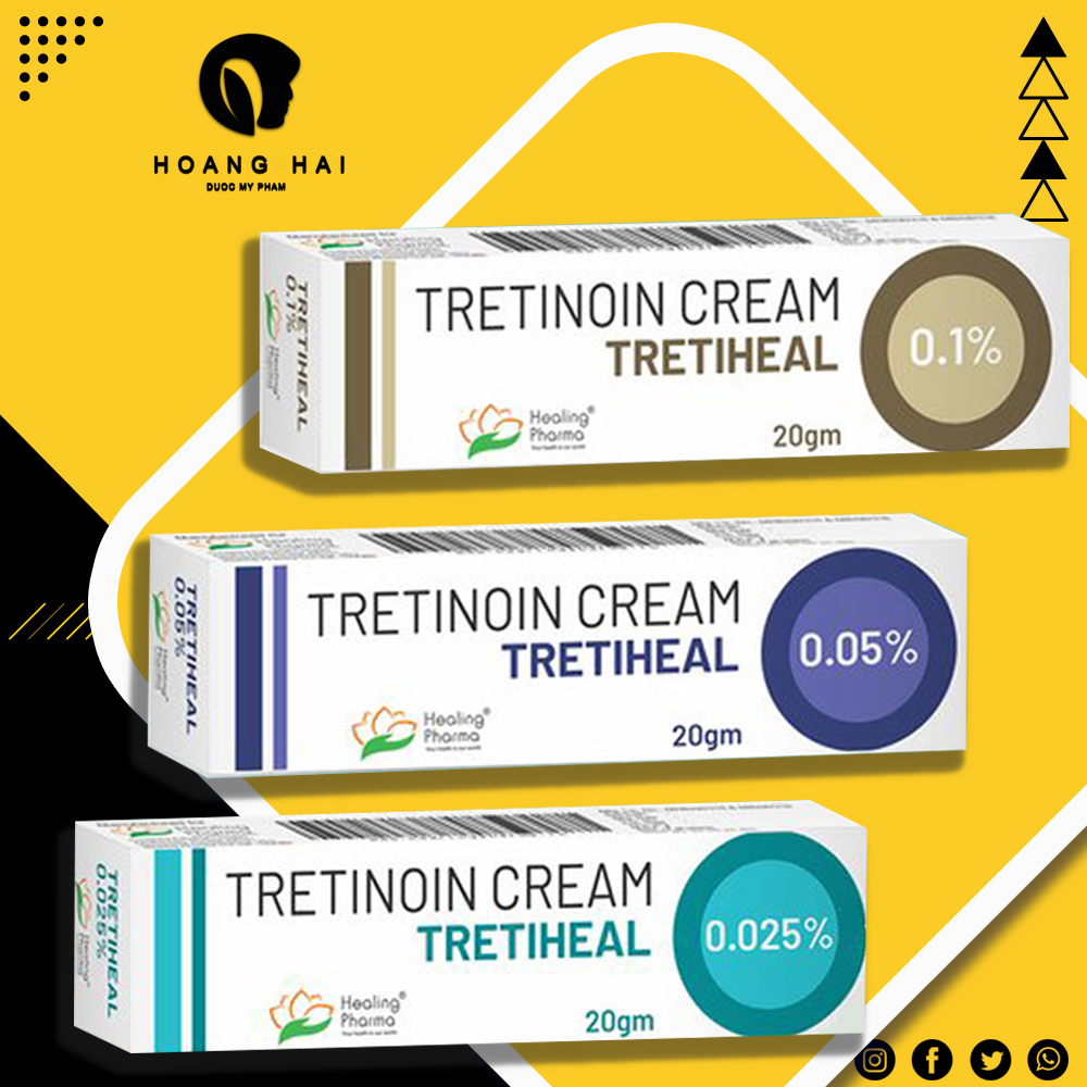 Tretinoin Tretiheal Cream Usp 0.025% 0.05% 0.1% (Tretinoin Ấn Độ) - Kem Hỗ Trợ Giảm Mụn, Mờ Thâm Nám, Chống Lão Hóa thumbnail