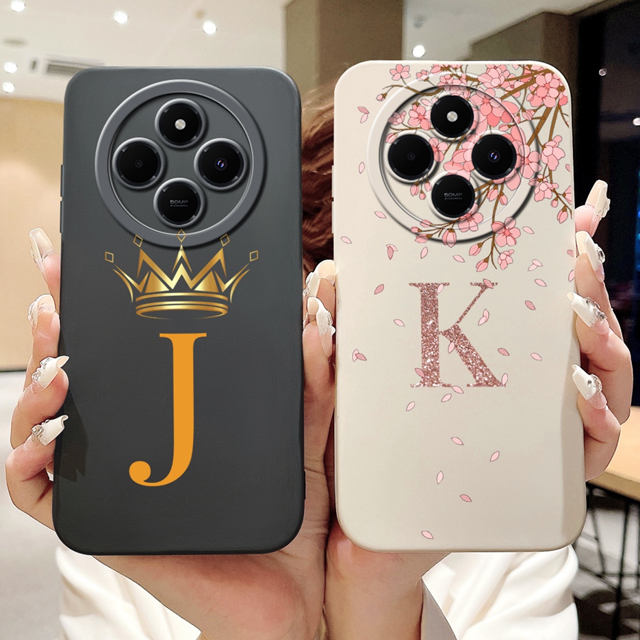 ILING Girls Case For Xiaomi Redmi 14C / Xiaomi Poco C75, Bling Gradient Color Back Elegant Rose Pattern Glitter Rhinestones Inlaid, Ultra Thin Soft Silicone TPU Shockproof Cover (Pink - View #5