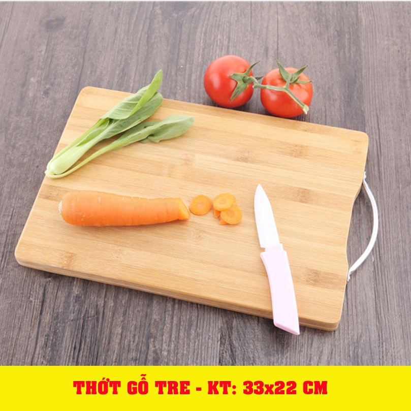 Thớt gỗ tre tự nhiên kích thước 33*22cm - Thingkids