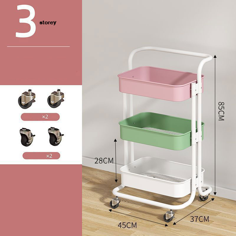 NFA Small trolley, multifunctional toys, snacks, storage rack, floor trolley, storage shelf, bathroom multi-layer finishing shelf