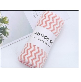 Khăn mặt lông cừu 30x50cm khăn lau mặt lông cừu vân kẻ sọc