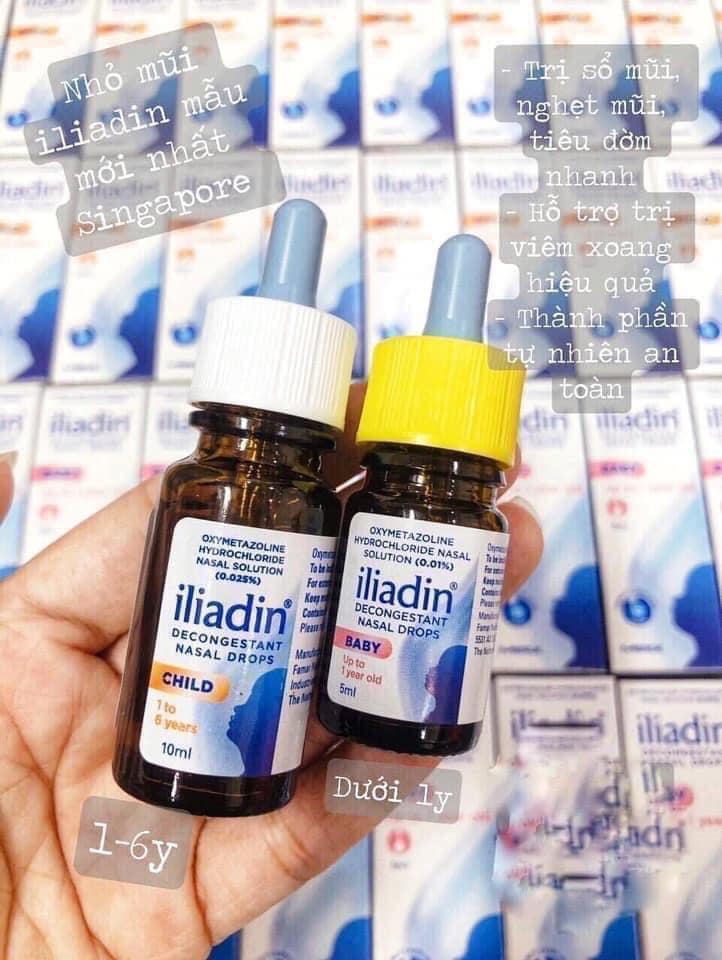 Nhỏ mũi iliadin 5ml - 10ml cho bé