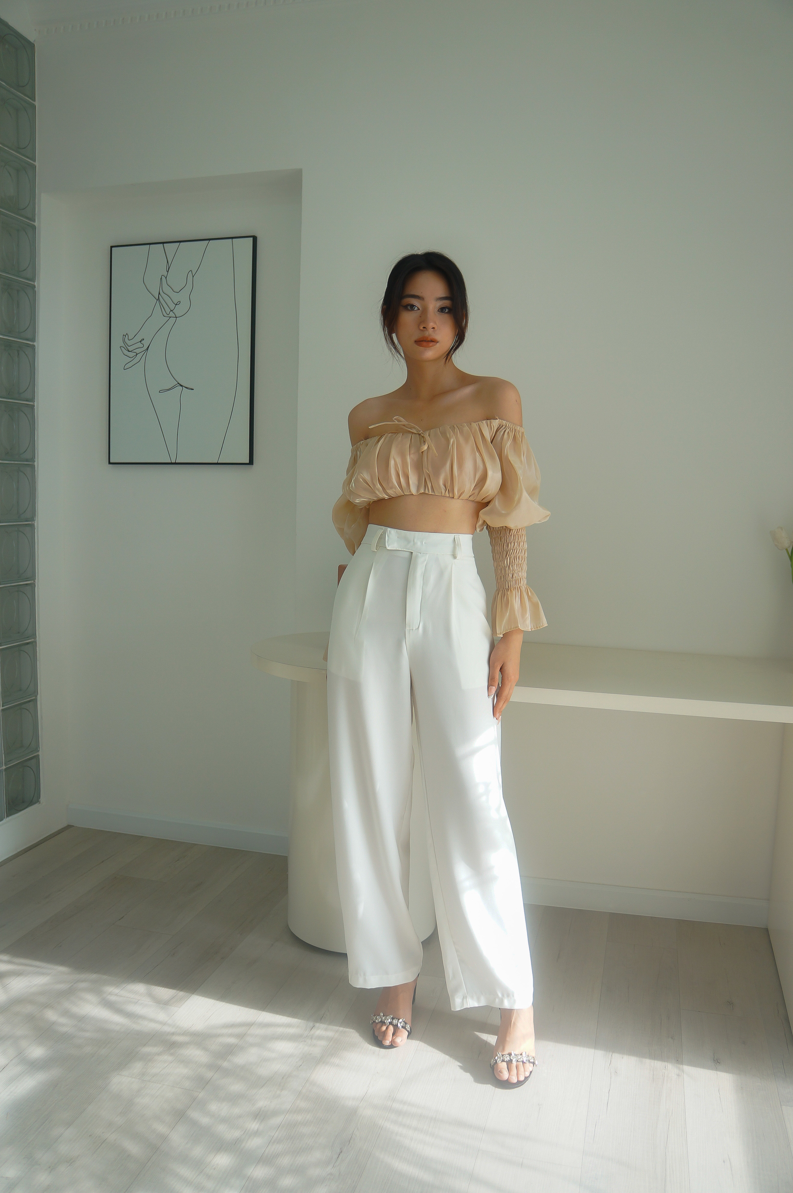 áo trễ vai tay phồng