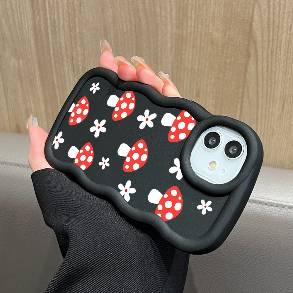 FELMYST%20for%20Samsung%20A33%205G%20Back%20Cover%20Big%20Wave%20Edge%20Soft%20Silicone%20Full%20Screen%20Red%20Mushrooms%20Pattern%20Macaron%20Phone%20Case%20-%20Image%205