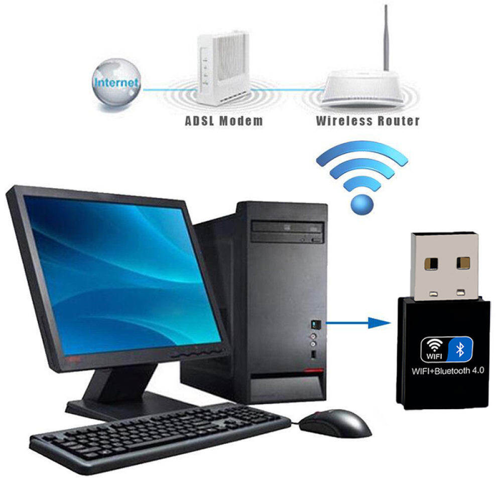 Tooach 2-in-1 wifi Bộ thu không dây Bluetooth 4.0 Adapter Dongle USB mini Lan Bộ chuyển đổi cho máy tính Máy tính để bàn máy tính xách tay hỗ trợ Windows XP Vista Win8 10