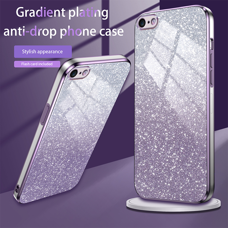 Luxury Plating Phone Case For iPhone 6 - 6 Plus Case iPhone 6S - 6S Plus Glitter Clear TPU Soft Cover Casing With Glitter Flake