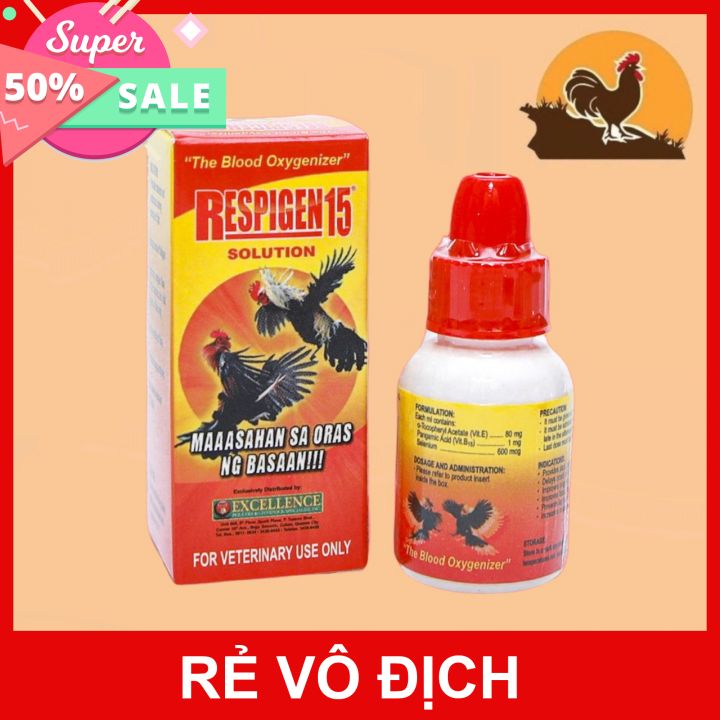 Thuốc nhỏ respigen 15 - tăng lực cho gà đá 5ml