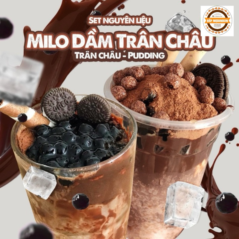 Set nguyên liệu Milo dầm trân châu - pudding