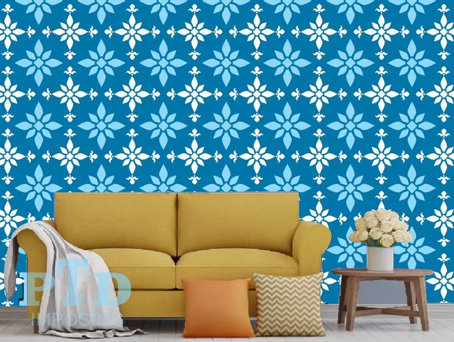 Imposing Damask Wall Design Stencil – 24x24 Inch Reusable Stencil Sheet for Wall Painting & Home Décor | Elegant DIY Pattern Template – Custom Size Available –BuyNclick. 