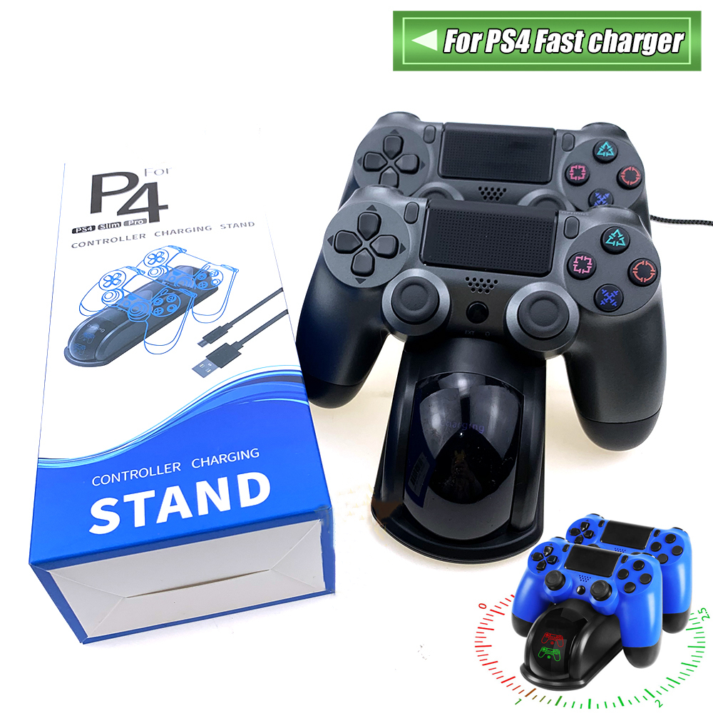 Fast for PS4 Controller Charging Dock Station Dual Charger Stand with Status Display Screen for Play Station 4/PS4 Slim/PS4 Pro