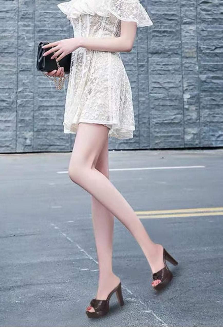 Dép cao gót nơ xoắn xịn