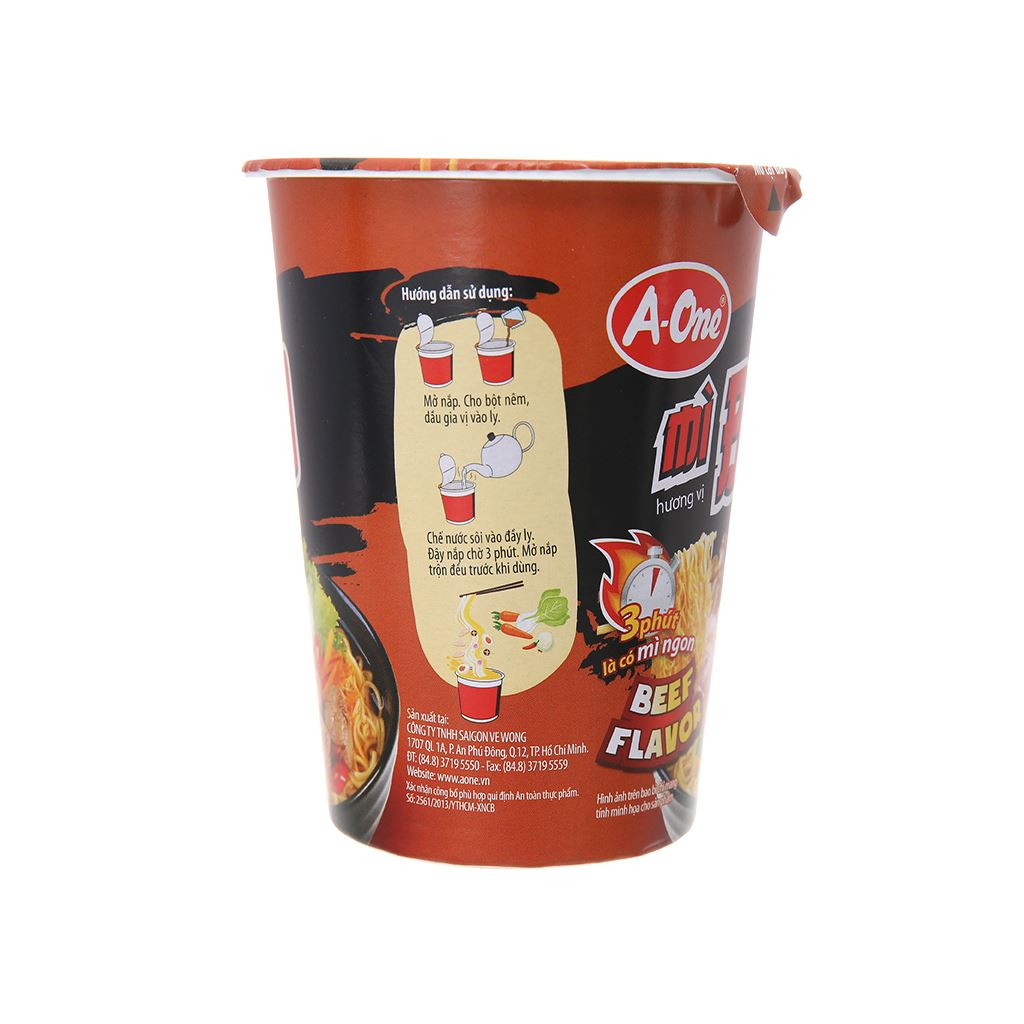 Combo 3 Ly Mì A-One Ly nhiều hương vị