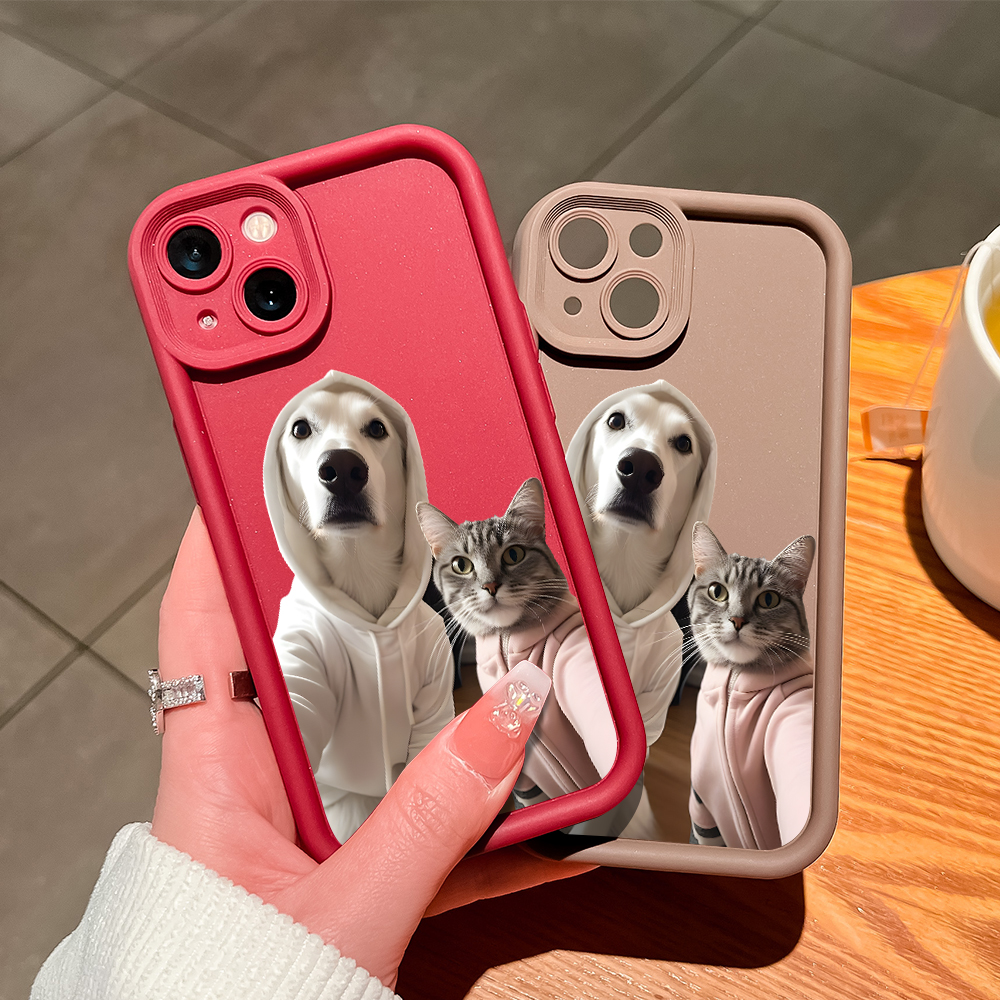 ZCSIBORUI for Vivo S1 Pro Back Cover Cool Hoodie Cats Dogs Group Photo Pattern Soft Camera Protection Rubber Square Ladder Phone Case. 